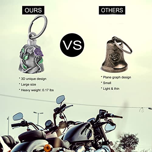 Purple Motorcycle Ride Bell for Bikers, Spirit Key Chain & Luck Accessory