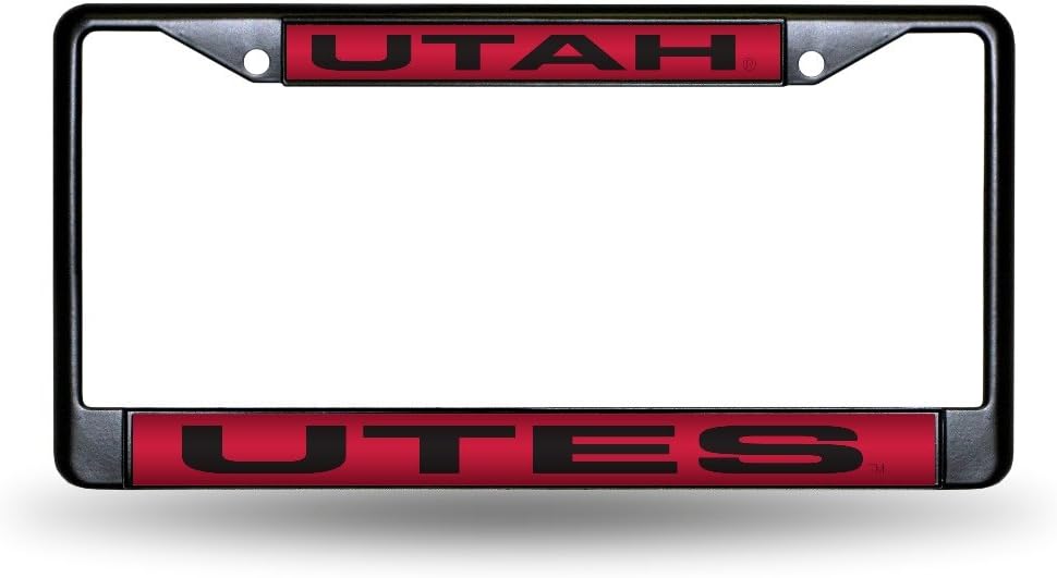 NCAA Black Laser Cut Chrome License Plate Frame for Car/Truck/SUV - 12x6" Auto Accessory