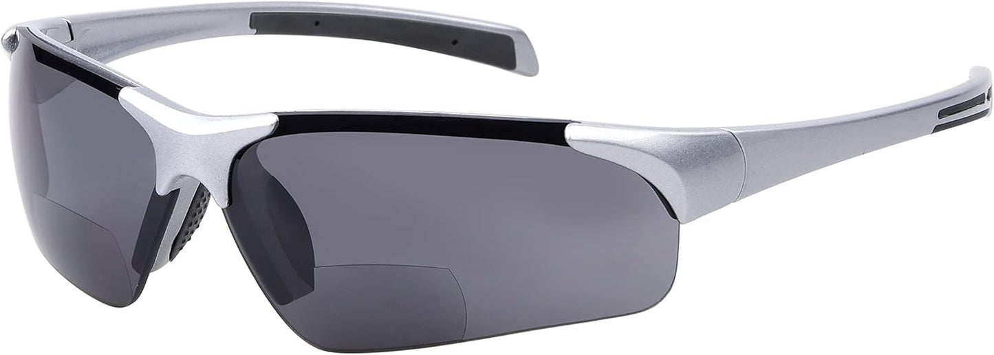 Eyekepper TR90 Unbreakable Sports Half-Rimless Bifocal Sunglasses Baseball Running Fishing Driving Golf Softball Hiking