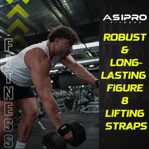Figure 8 Lifting Straps Heavy-Duty Padded Deadlift Wrist Support Black Medium