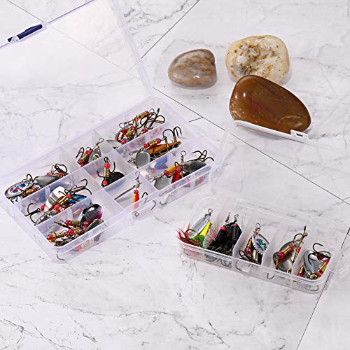 40 Pcs Metal Spinner Fishing Lures Set for Trout Bass Perch Salmon