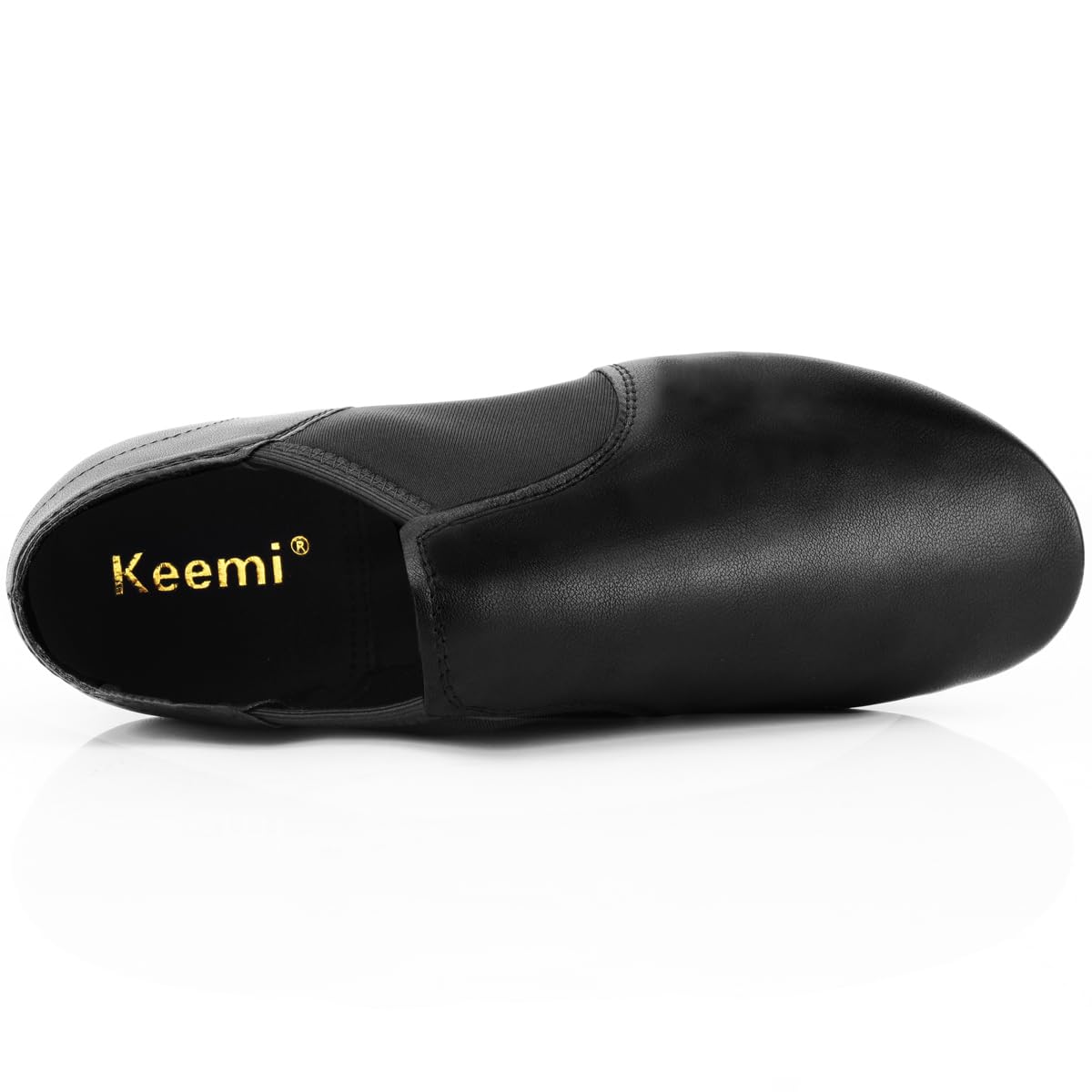 Keemi Black Jazz Shoes for Woman, Leather Dance Shoes for Women Men Unisex Adults,Non-Slip Women's Dancing Shoe(8.5W / 7.5M)