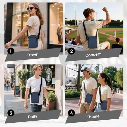 Anti-Theft Crossbody Sling Bag for Men Women RFID Block Water-Resistant Travel Purse
