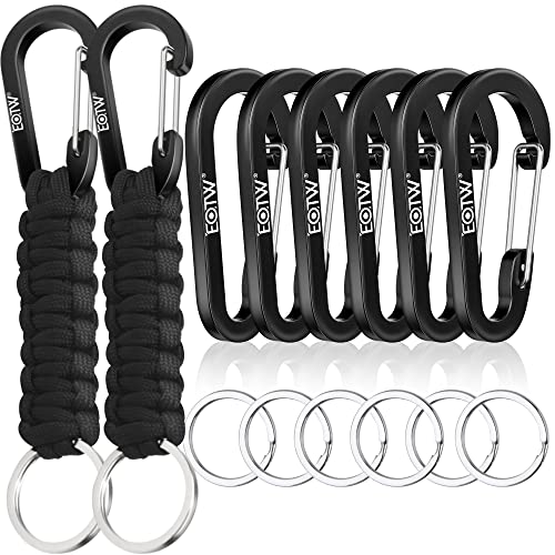 EOTW Paracord Keychain Carabiner Key Chain Lanyard Braided with Aluminum Clip D Ring for Water Bottle Backpack Men Women Camping Hiking Outdoor Gear