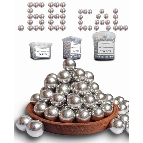 68 Caliber Self Defense Balls & Projectiles, 7.3g Hard Reusable 0.68 Cal Aluminum Balls Fit for Byrna LE/TCR Salt Supply S2/Pistelle X-68, Home Defense, Practice, Training