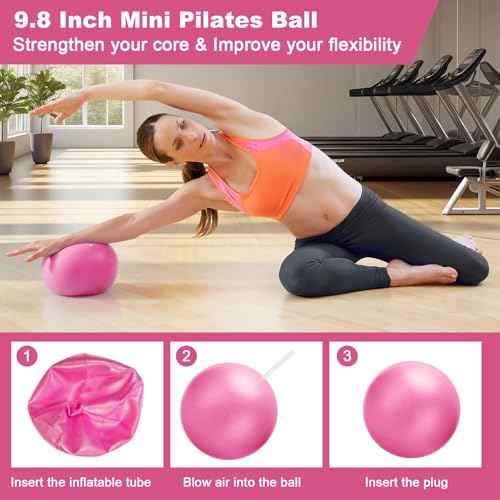 Pilates Essentials Kit for Women, Home Workout Equipment with 12'' Magic Circle, Mini Ball, 5 Resistance Bands, Hip Thrust Belt & Accessories, Pilates Ring Set for Toning, Strength & Flexibility