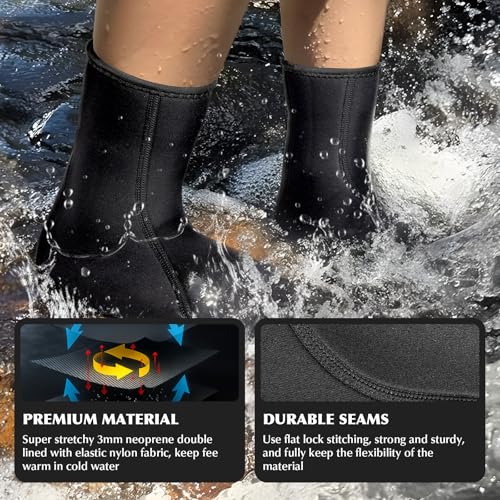 3mm Beach Water Socks - Sand Proof Aqua Socks for Beach Sports, Swimming, Diving, Surfing & Water Activities
