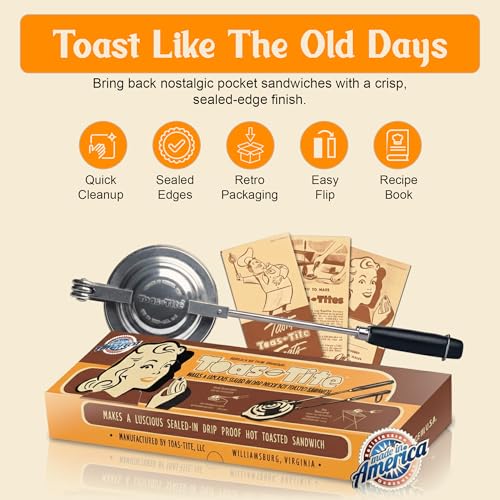 Handheld Sandwich Maker - Classic Panini & Pie Iron, Retro 1945, Regular