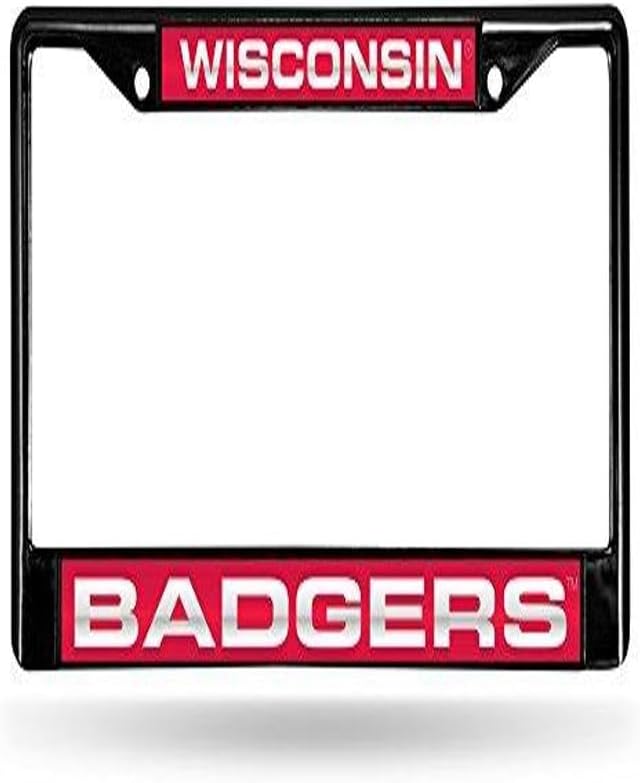 Rico Industries NCAA Black Laser Cut Chrome Frame 12" x 6" Black Laser Cut Chrome Frame - Car/Truck/SUV Automobile Accessory