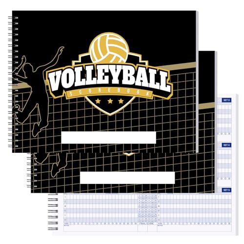 8.5x11 Inch Volleyball Scorebook 3 Pack - 30 Match Stats Book for Coaches & Teams