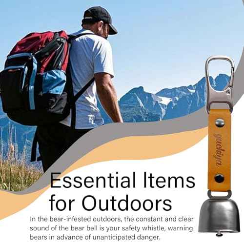 Bear Bell with Magnetic Silencer|Bear Bells for Hiking & Camping|Bear Deterrent Device with Emergency Whistle & Carabiner to Scare Animals|Bear Alarm for Outdoor Biking Fishing Climbing