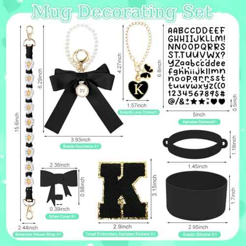 Stanley Cup Accessories Set,8Pcs Cup Accessories Including Straw Topper,Boot,Cup Charm,Stickers and Other Accessories,Suitable Accessories for Stanley