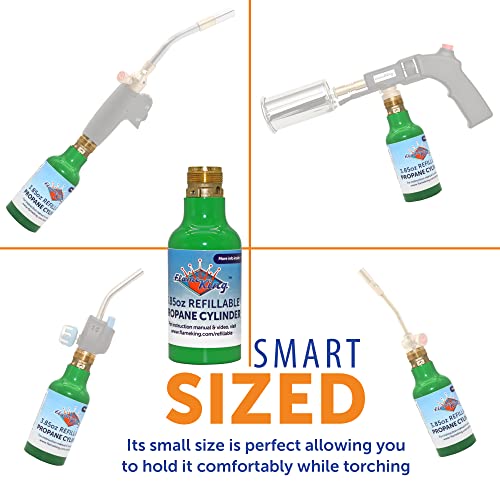 Refillable 1/4-Lb Propane Cylinder Tank - Portable & Reusable with Safety Valve - Variation: 1/4LB Tank 1-PK
