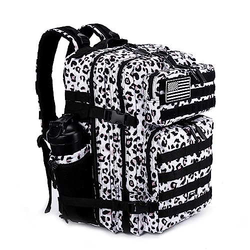 Military Tactical Backpack 45L Assault Pack with Molle System White Black Variation