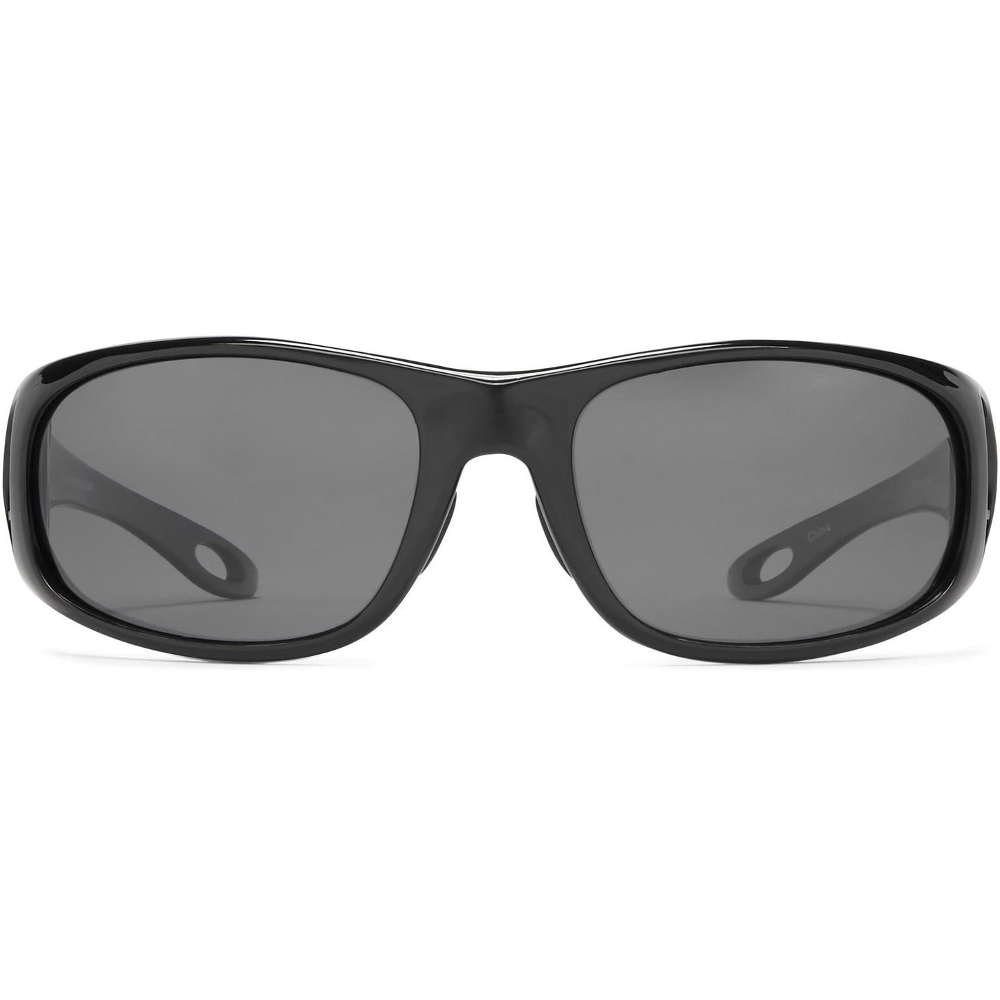 Fisherman Eyewear Men's Grander Polarized Oval Sunglasses, Black, 37mm,58mm,140mm