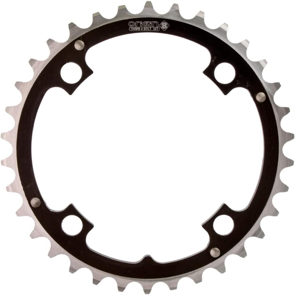 Origin8 Alloy Ramped Chainrings, Black/Silver