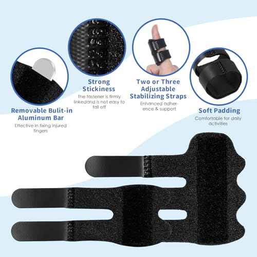 Trigger Finger Splint and Ice Pack Sleeve (3+2 Set) for Pain Relief Injured Fingers Straightening Arthritis joint stabilizer, Fit for Middle Index Ring Pinky Thumb Finger, Right Hand and Left Hand