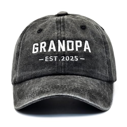 New Grandpa Gifts, First Time 2025 Promoted to Grandpa to be Gifts, Grandfather Hat, Adjustable Baseball Caps