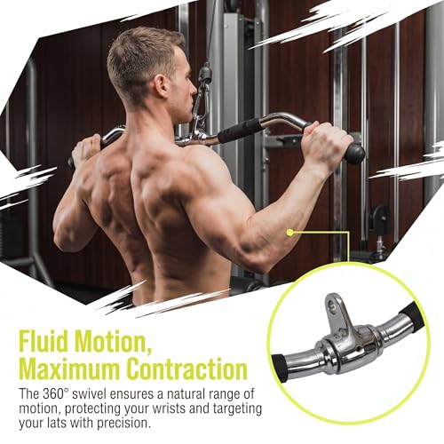 30 Inch Lat Pulldown Bar with Rotating Handle for Cable Machine & Strength Training
