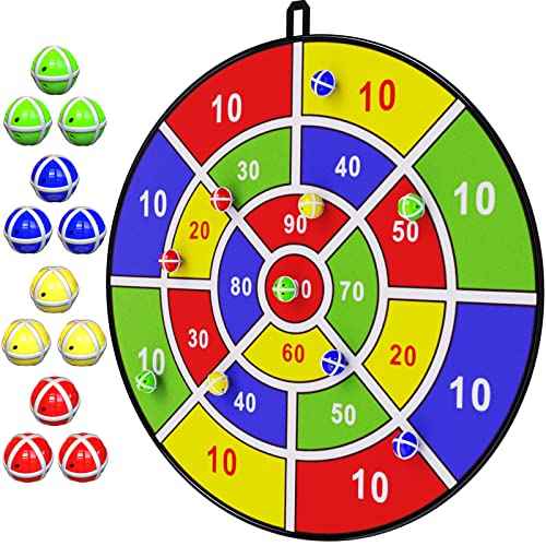 BooTaa 29" Large Dart Board for Kids, Kids Dart Board with Sticky Balls, Boys Toys, Indoor/Sport Outdoor Fun Party Play Game Toys, Birthday Gifts for 3 4 5 6 7 8 9 10 11 12 Year Old Boys Girls