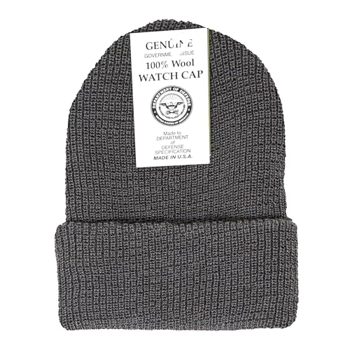 M MCGUIRE GEAR Warm Wool Military GI Watch Cap, 100% Wool US Made Tactical Beanie, Winter Hat for Men and Women - One Size