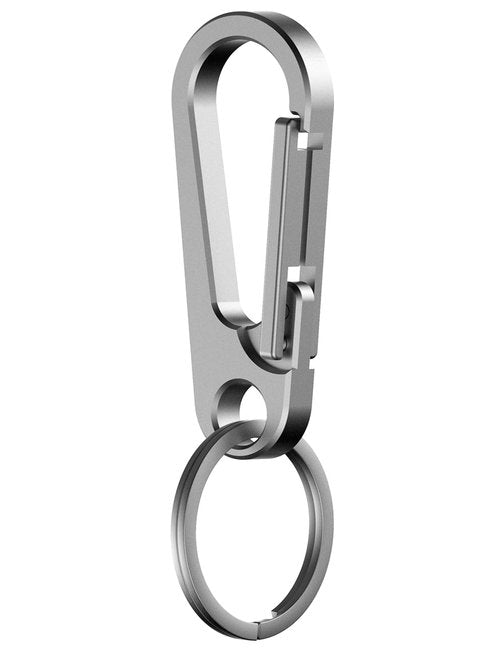 TIKEY Key Clip for Belt,Anti-Lost Quick Release Key Chain,Heavy Duty Keychain Carabiner Clip for Keys,Key Ring Hook (Titanium-Gray)