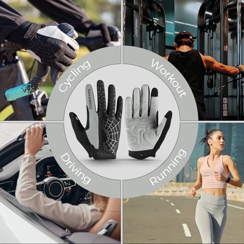 Bike Gloves MTB Road Cycling Gloves Anti-Slip Breathable GREY US XL/ASIA XXL