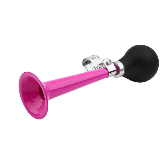 Bike Horn, 5 Colors 2.2inch Bike Air Bugle Horn with Rubber Squeeze Bulb Cycling Hooter Portable Bulb Squeeze Ringing Replacement Parts for Bike Vehicles (Pink)