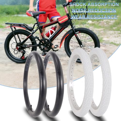 Kids 18 Inch Bicycle Tire and Tube Set - White, 2.125 Size, All Terrain