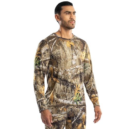 Realtree Mens Polyester Performance Baselayer Long Sleeve Thermal Underwear Top