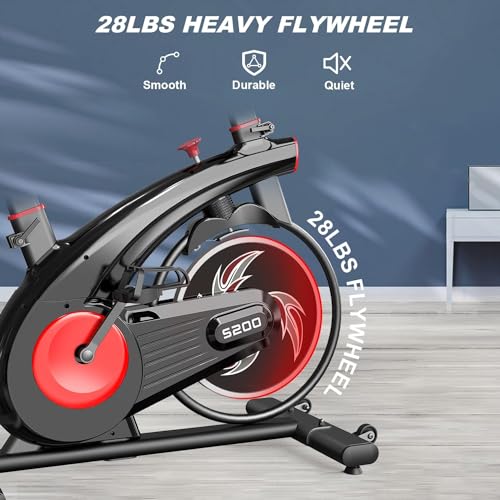 Exercise Bike,Stationary Bikes for Home - Adjustable Workout Bike, Professional Exercise Bikes for Home, Efficient Workout Bike with Smartphone Mount & Digital Pulse Display