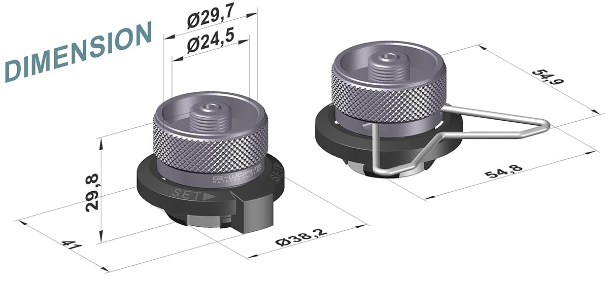 G-WORKS CB can Adapter, Butane Adapter, Lindal Valve Adapter, Cassette Butane Canister Adapter, an Adapter That Connects to Screw-Type (Vertical Type)