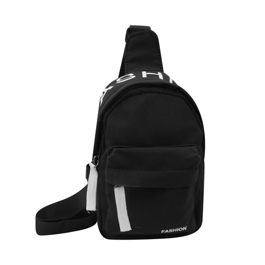 Fashion Chest Sling Bag for Little Boys Kids Mini Canvas Crossbody Bag Casual Phone Chest Bag for Sport Travelling Hiking