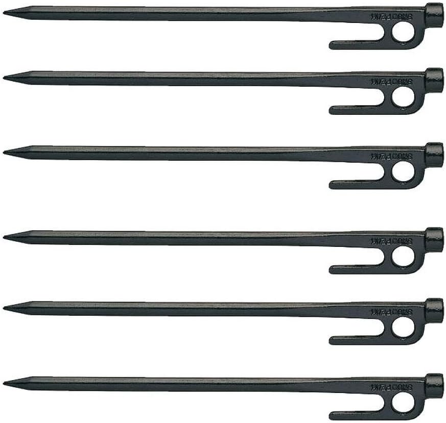 Snow Peak Solid Stake Set of 6 - Durable 20cm Tent Stakes for Camping