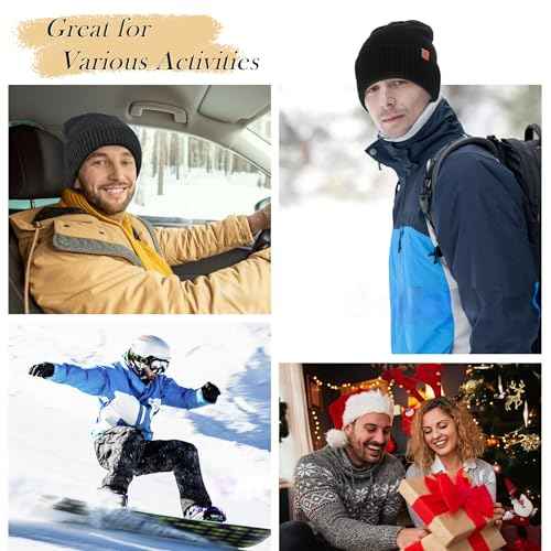 FZ FANTASTIC ZONE Winter Beanie Hats for Men Warm Knit Snow Ski Hat Skull Cap with Thick Fleece Lined Mens Gifts
