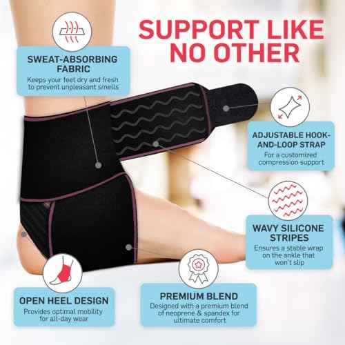Dr. Arthritis Essentials Ankle Brace Support, Stabilizing Wrap for Sprains, Tendonitis, Achilles Injuries, Running, Basketball, Fits Left & Right Foot (Pink 2 Pack)