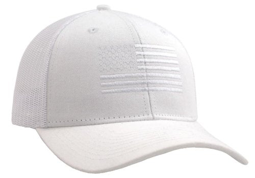 TSSGBL White American Flag Hat Patriotic USA Trucker Baseball Cap XXL Deep Big Large Oversized Men Women Snapback Mesh Ball Cap Memorial Veterans 4th of July Gift