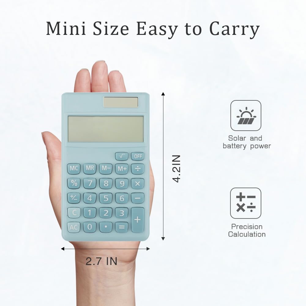 Pink Calculator,Calculator Small,Back to School Gifts for Students,School Supplies Essentials Mini Calculators Cute Solar 4 Function Calculators Basic Calculato for Home Office Supplies
