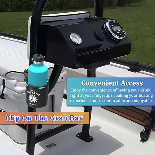 Pack of 2 Marine Boat Rail Cup Holders No Drilling Install on Bimini Top Rail or Pole