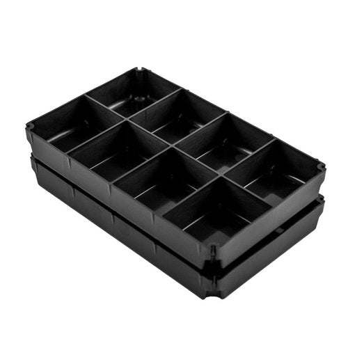 YakAttack TracPak Tray 1x3 – Half Depth 2-Pack | Floating Storage Trays for TracPak Stackable Box | 3-Compartment Inserts with Stacking Tabs | Kayak Tackle & Tool Organization | Made in USA