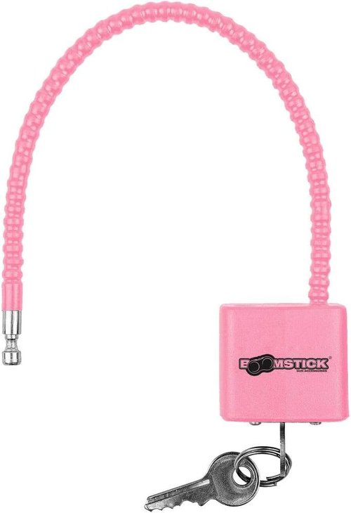 BOOMSTICK Pink Gun Cable Lock – 8.5" Keyed Safety Device for Handguns, Pistols, Rifles & Shotguns