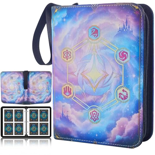 HBK Lorcana Card Binder with 400 Pockets - Multicolor Waterproof PU Leather