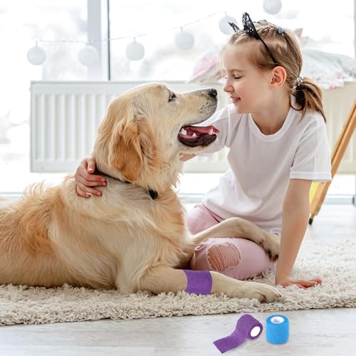 6 Pack Self Adhesive Bandage Wrap 2 Inch X 5 Yards Athletic Tape, Elastic Self Adherent Tape for Ankle, Wrist, Bandage Tape (Colorful)