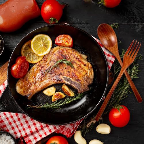 4Pcs Wooden Spoons and Forks for Eating Utensil Set, Korean Wooden Spoon Fork Cutlery Set Reusable Kitchen Wood Dinner Flatware Tableware for Travel and Camping