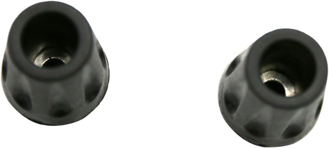 Jakuva Black Rubber Diamonds Trekking Pole Replacement Tip Protectors - Fits Most Standard Hiking Poles - Shock Absorbing, Adds Grip and Stability