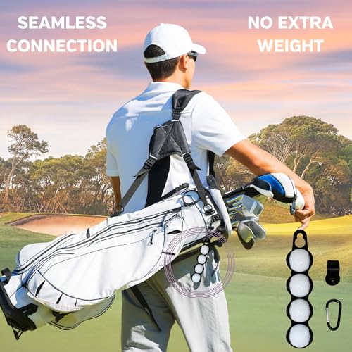 Golf Ball Holder for Bags - Holds 4 Balls, Easy Clip Attachment, Men & Women Golf Accessory