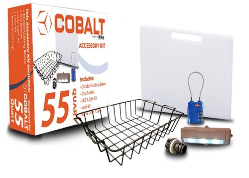 Cobalt 55 Quart White Roto Molded Cooler with Accessory Kit