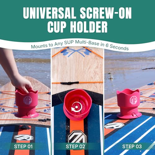 Niphean Paddle Board Cup Holder - Red, Versatile Watercraft Accessory