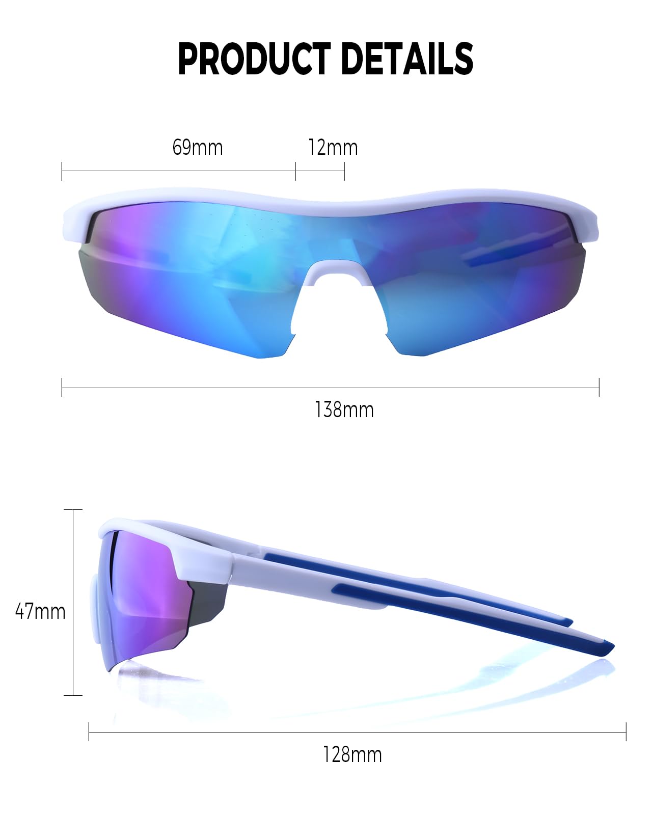 FIMOSON Kids Sunglasses Youth Baseball Sunglasses Polarized Sports Cycling Shades for Boys Girls UV400 Protection