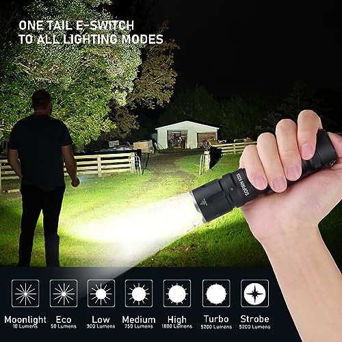 High Lumens Rechargeable Tactical Flashlight Waterproof LED Camping Light